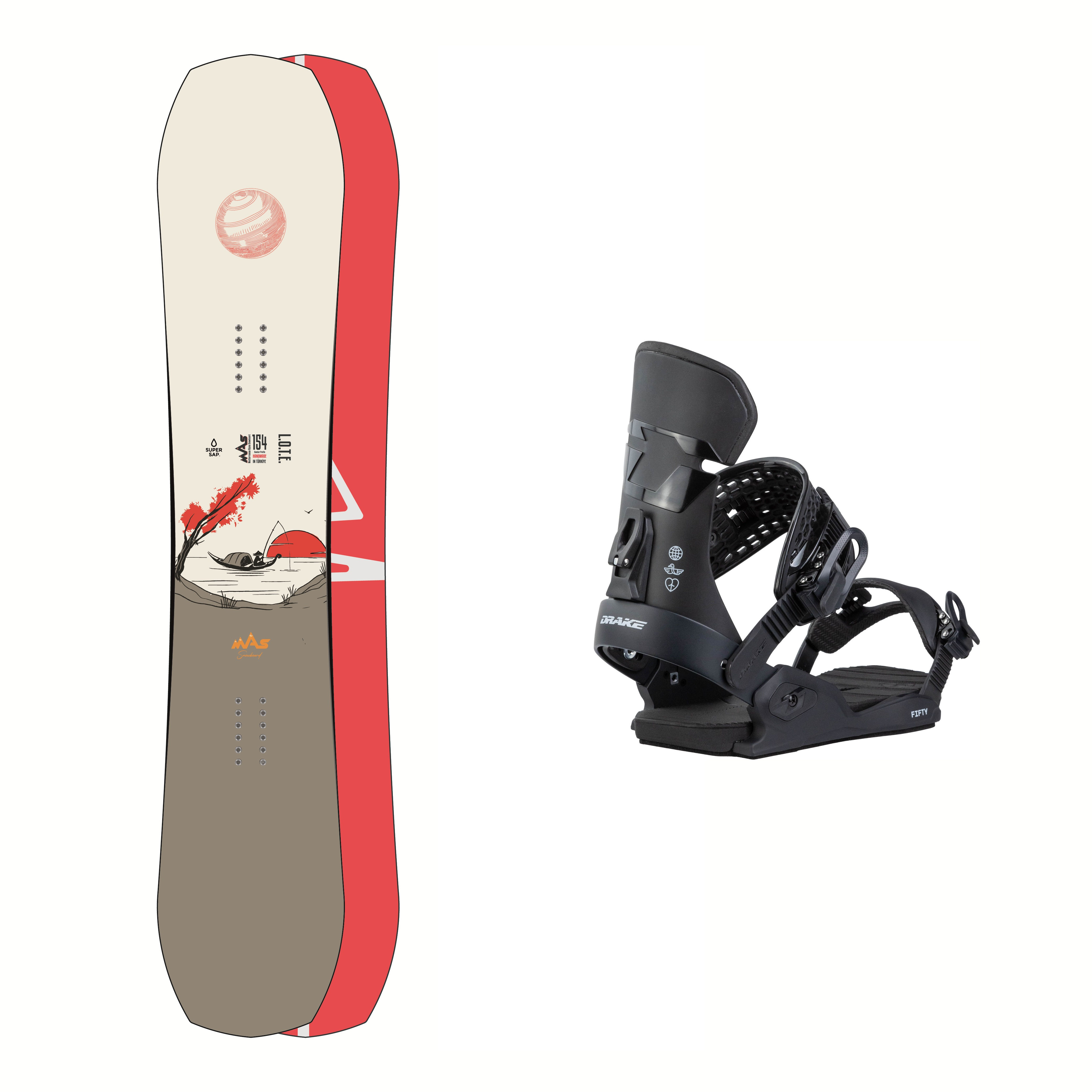 LOTE Snowboard SET + Drake FIFTY Snowboard Bağlama