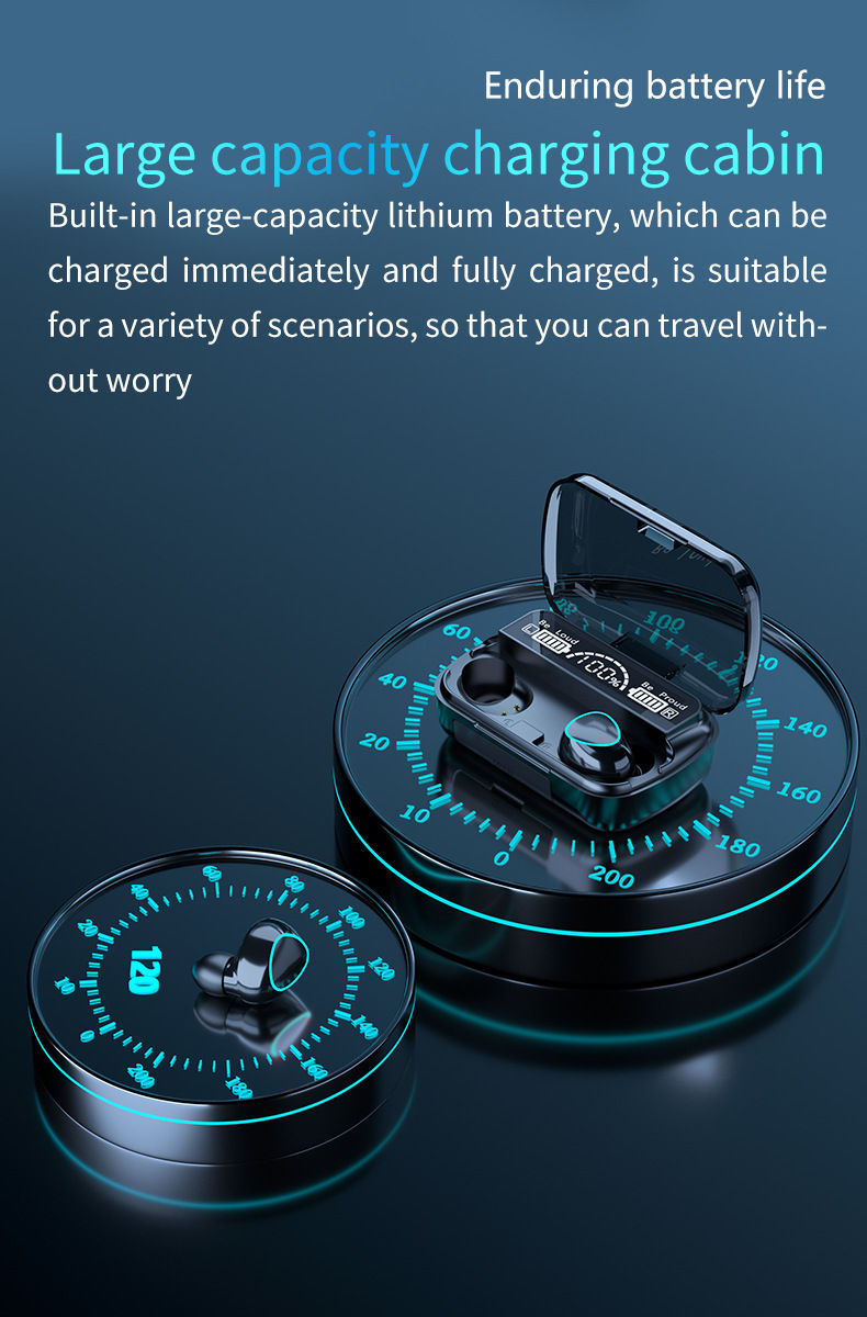 Thumbnail: New Arrival M10 Earphone Wireless Headset High Quality Perfect Sound Earbuds Spo