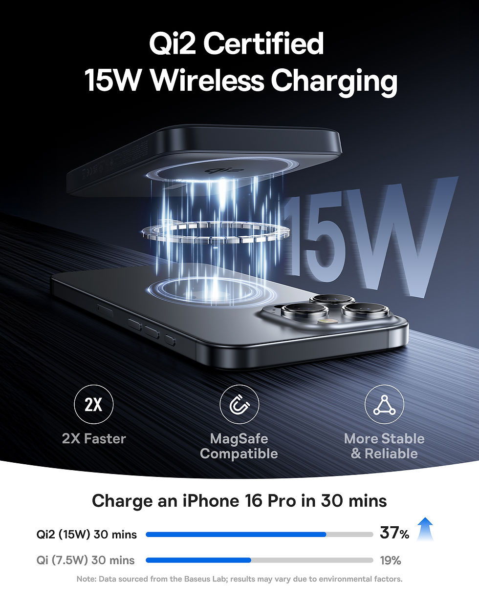 Thumbnail: Baseus Qi2 Magnetic Power Bank 10000mah 15W Wireless Charging 22.5W Wired Charge