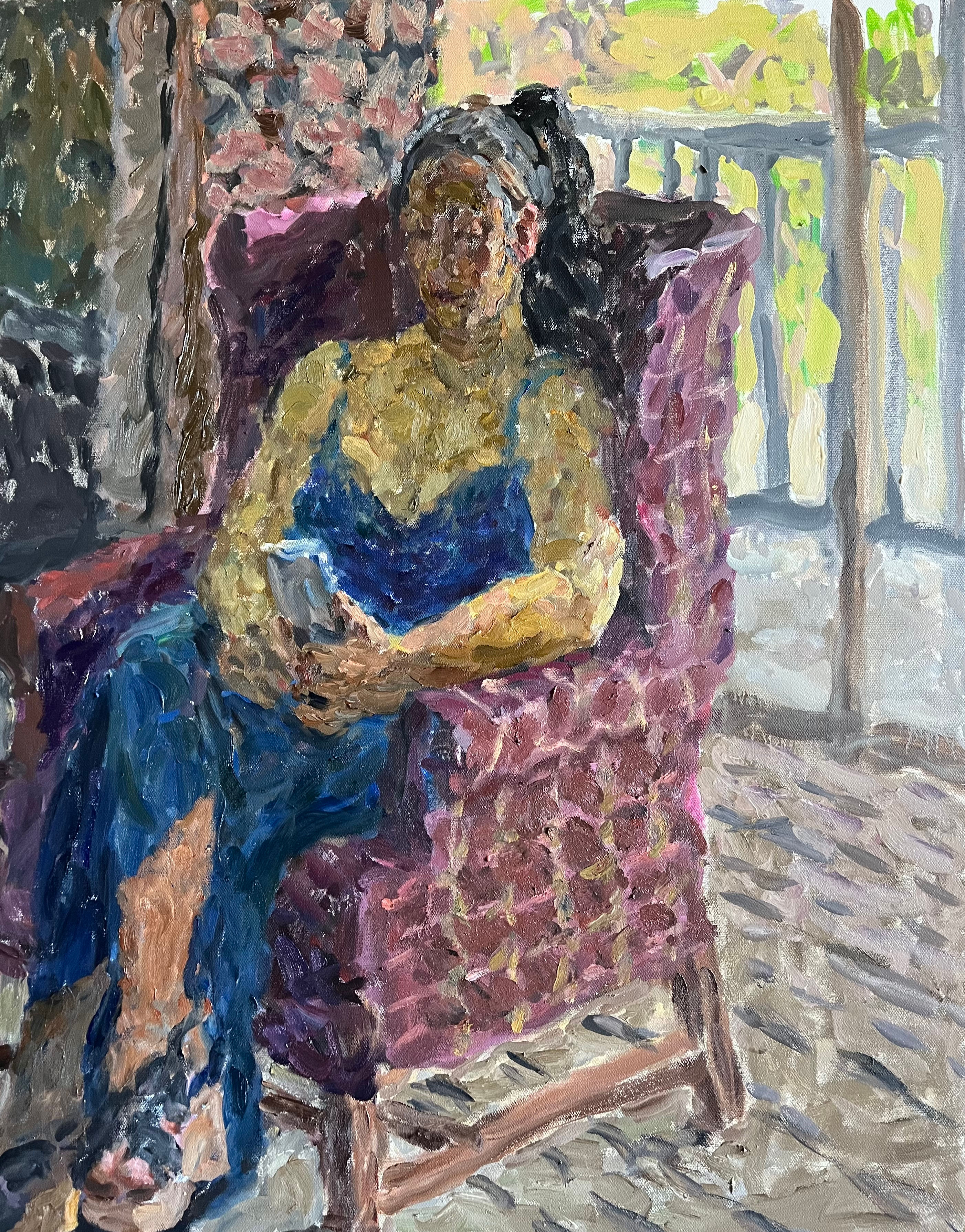 Woman in blue dress 2023(36x47ft)