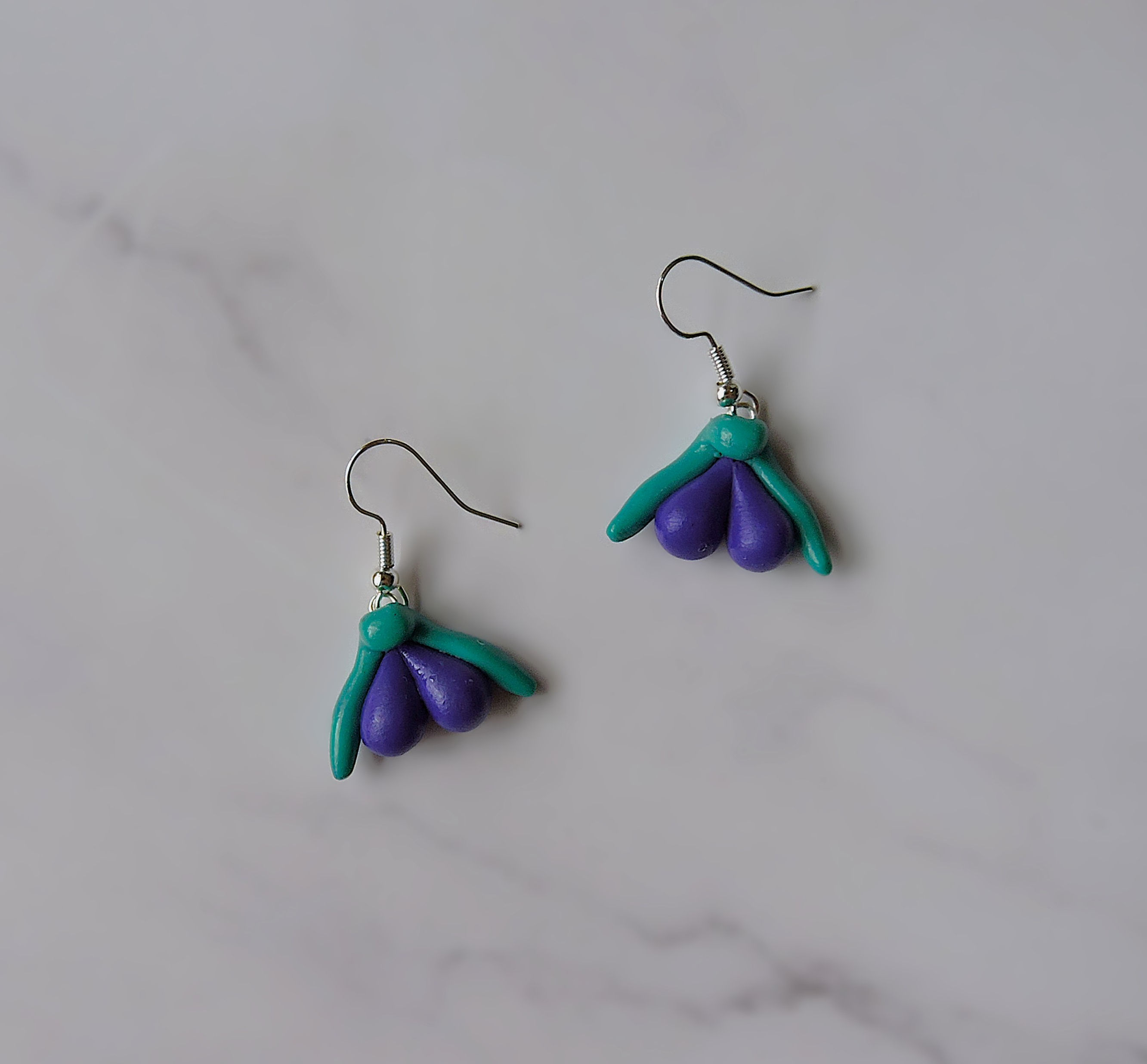 Turqouise & Purple Clitoris Earrings