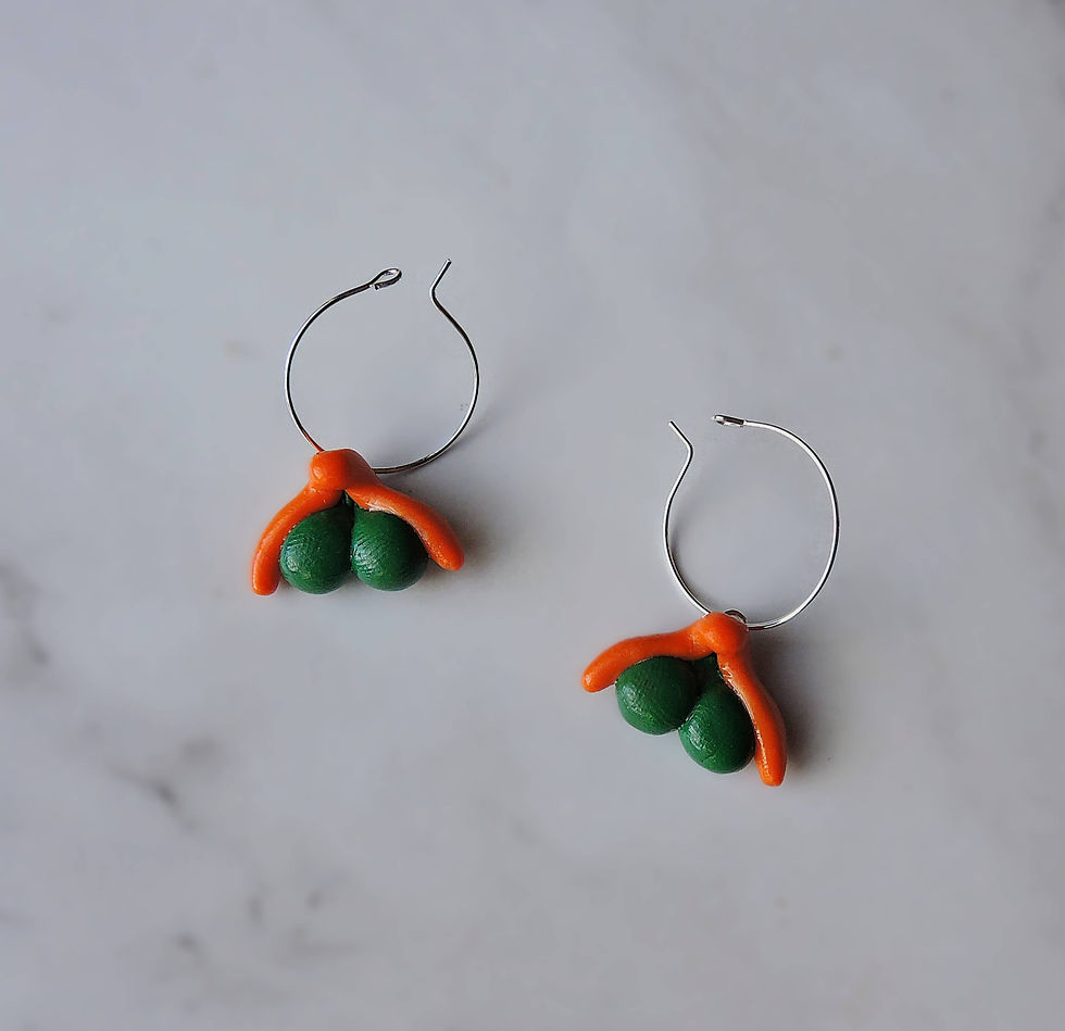 Thumbnail: Orange & Green Clitoris Earrings