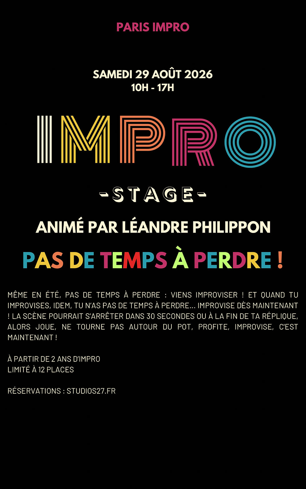 Pas de temps à perdre !