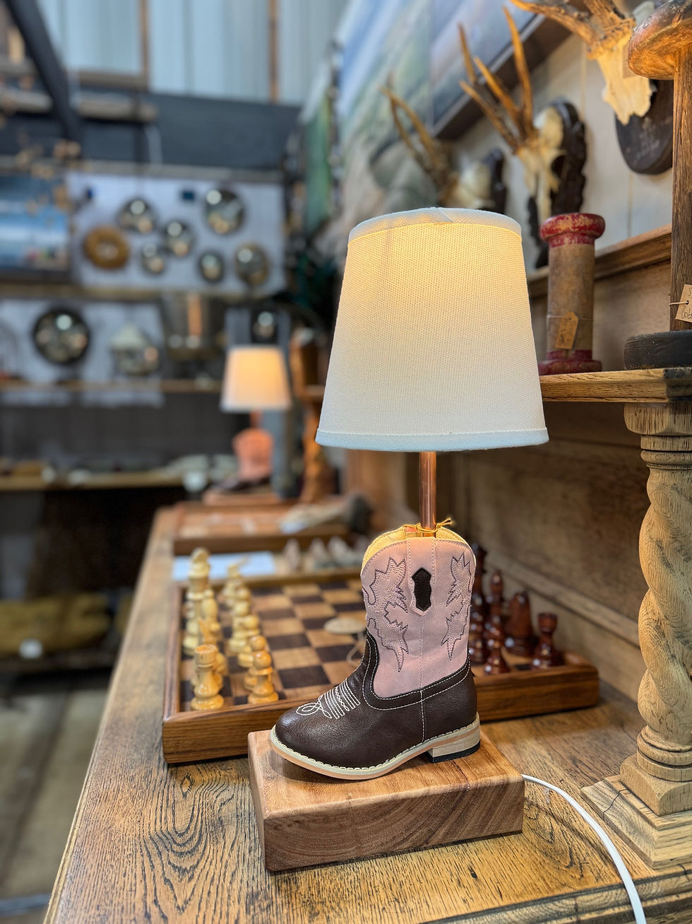 Thumbnail: Mini Cowboy Boot Lamp - one only