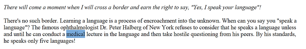 Dr. Halber's Definition of Fluency