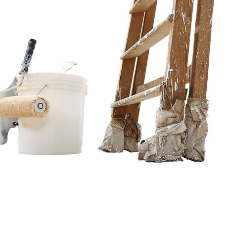 ladder and roller