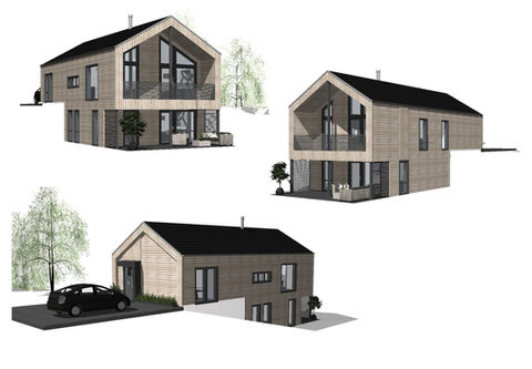 Minde 3D-fasadetegning