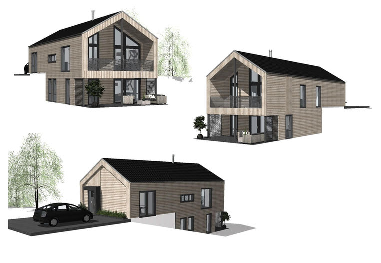 Minde 3D-fasadetegning