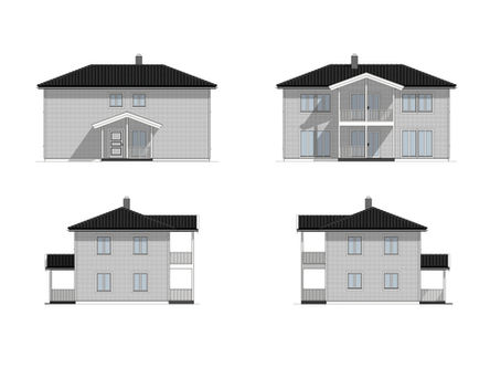 Tilde 2D-fasadetegning