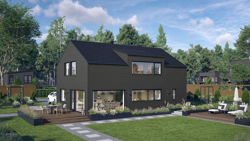 Ferdighuset Krona - moderne og klassisk arkitektur på samme tid.