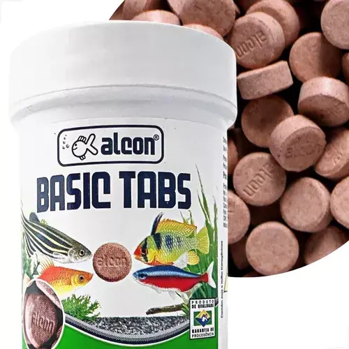 Compre Ração Alcon Basic Tabs 30g cola no vidro na Paiva Agrofish em Ponta Grossa. Nutrição ideal para peixes ornamentais. En