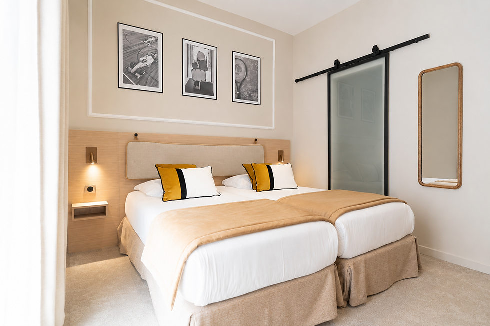 Chambre Twin Hotel de France - 6 rue de la Turbie