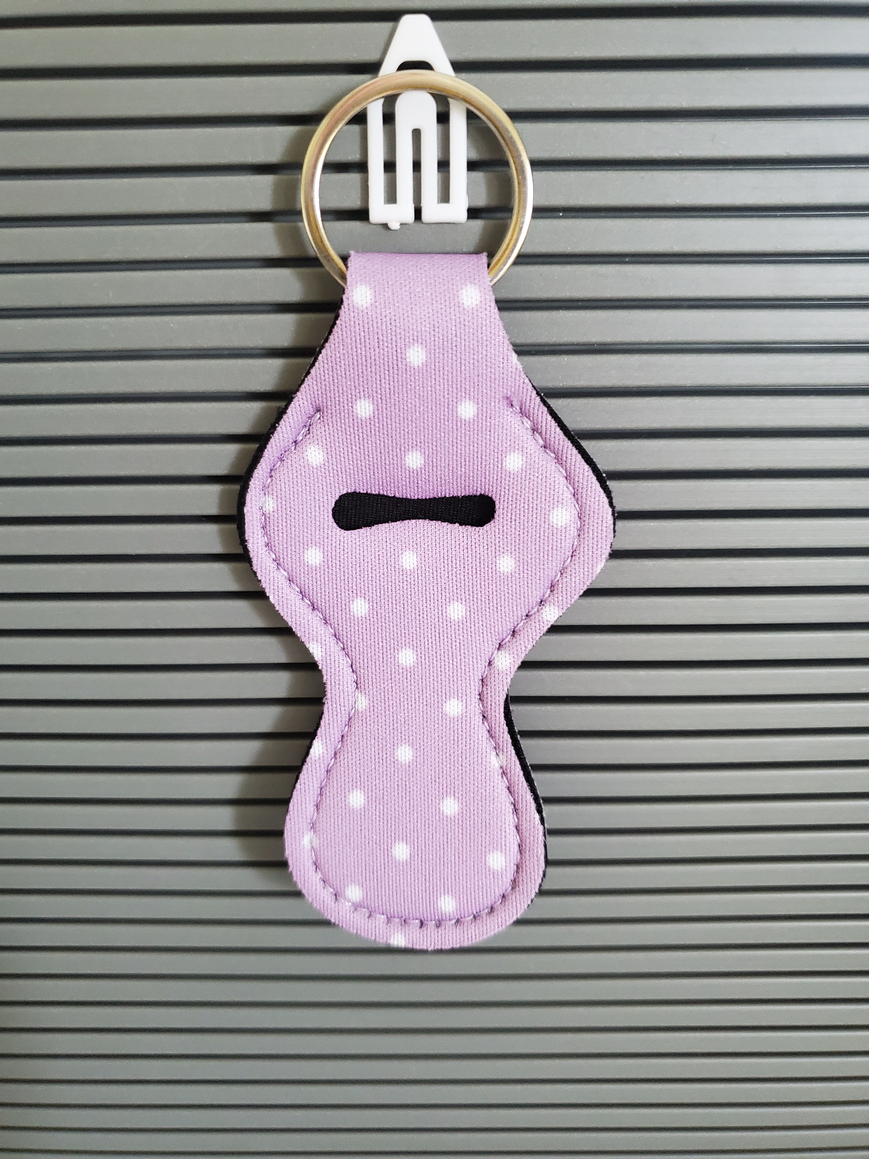 Polka Dot Lavender Purple White Lip Balm Holder