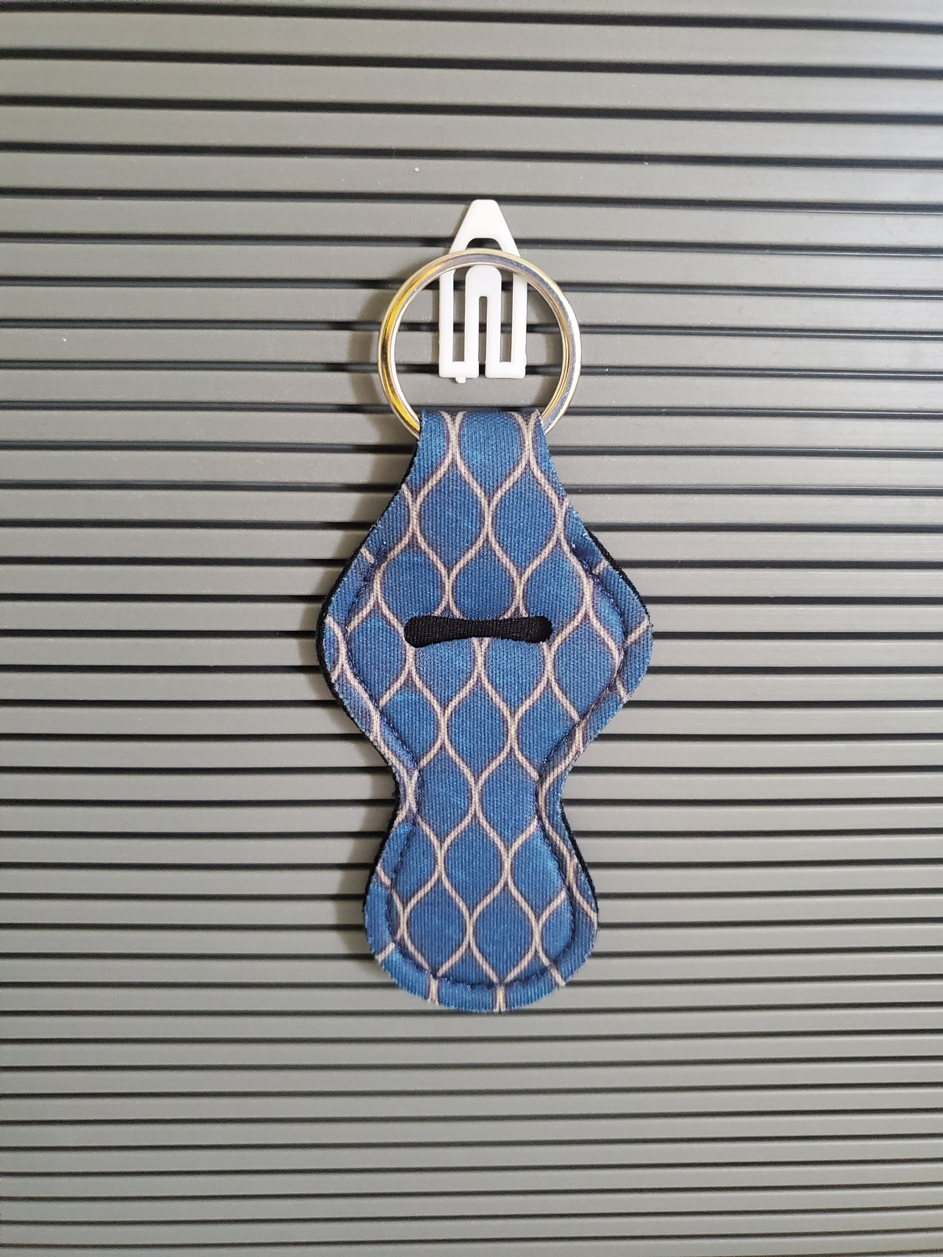 Trellis Blue Gold Lip Balm Holder