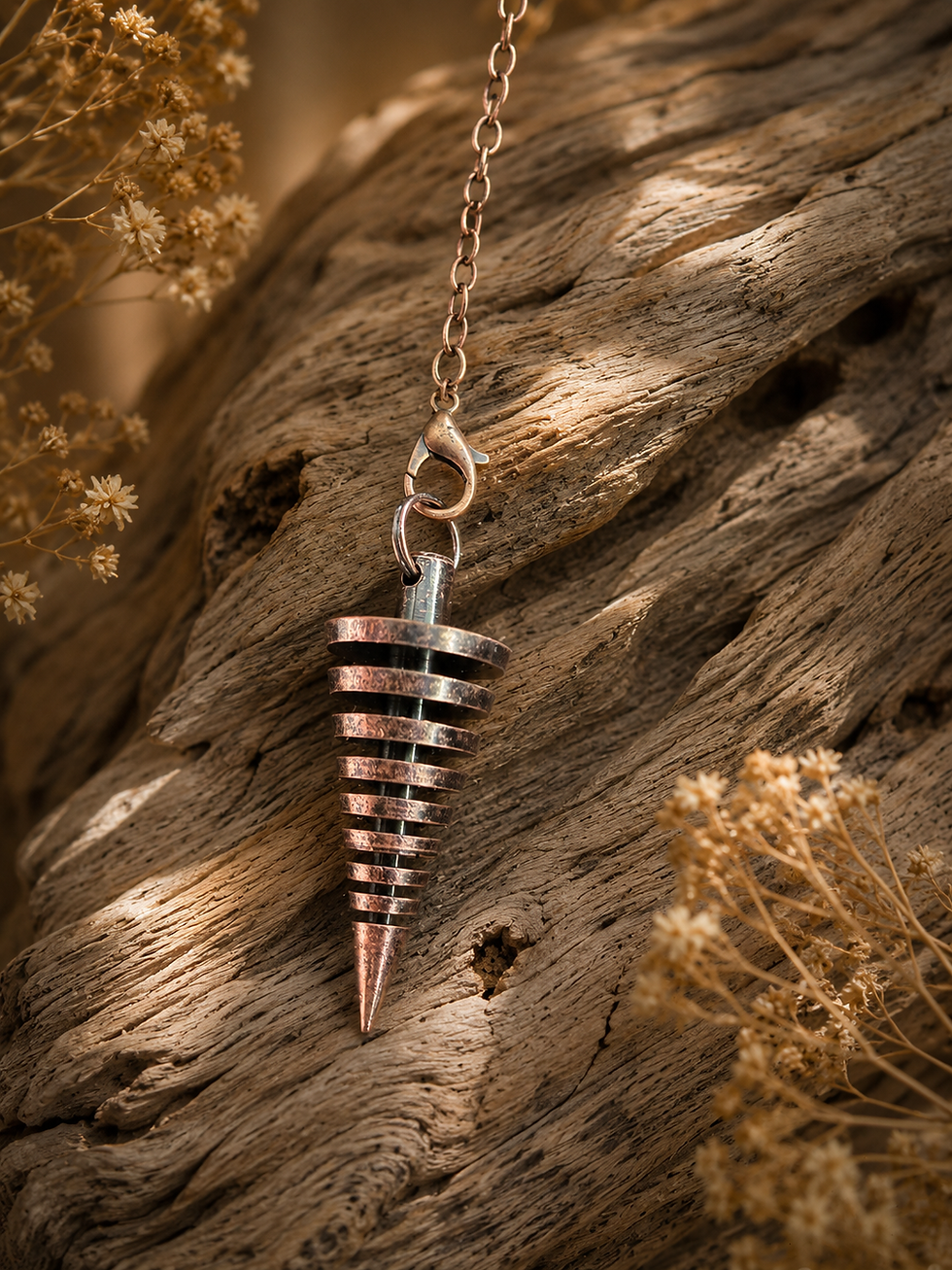 Miniature : Pendule en cuivre conique en spirale