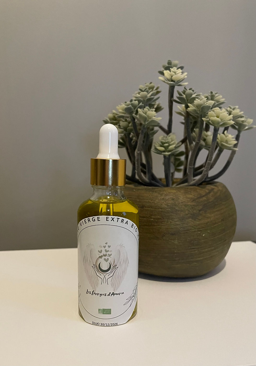 flacon huile magnétisée les energies d'amaria emilie deleau bourgbarre
