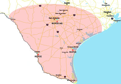 River City Pressure Cleaning Equipment RCPCE Service Area Terriroty for South Texas.