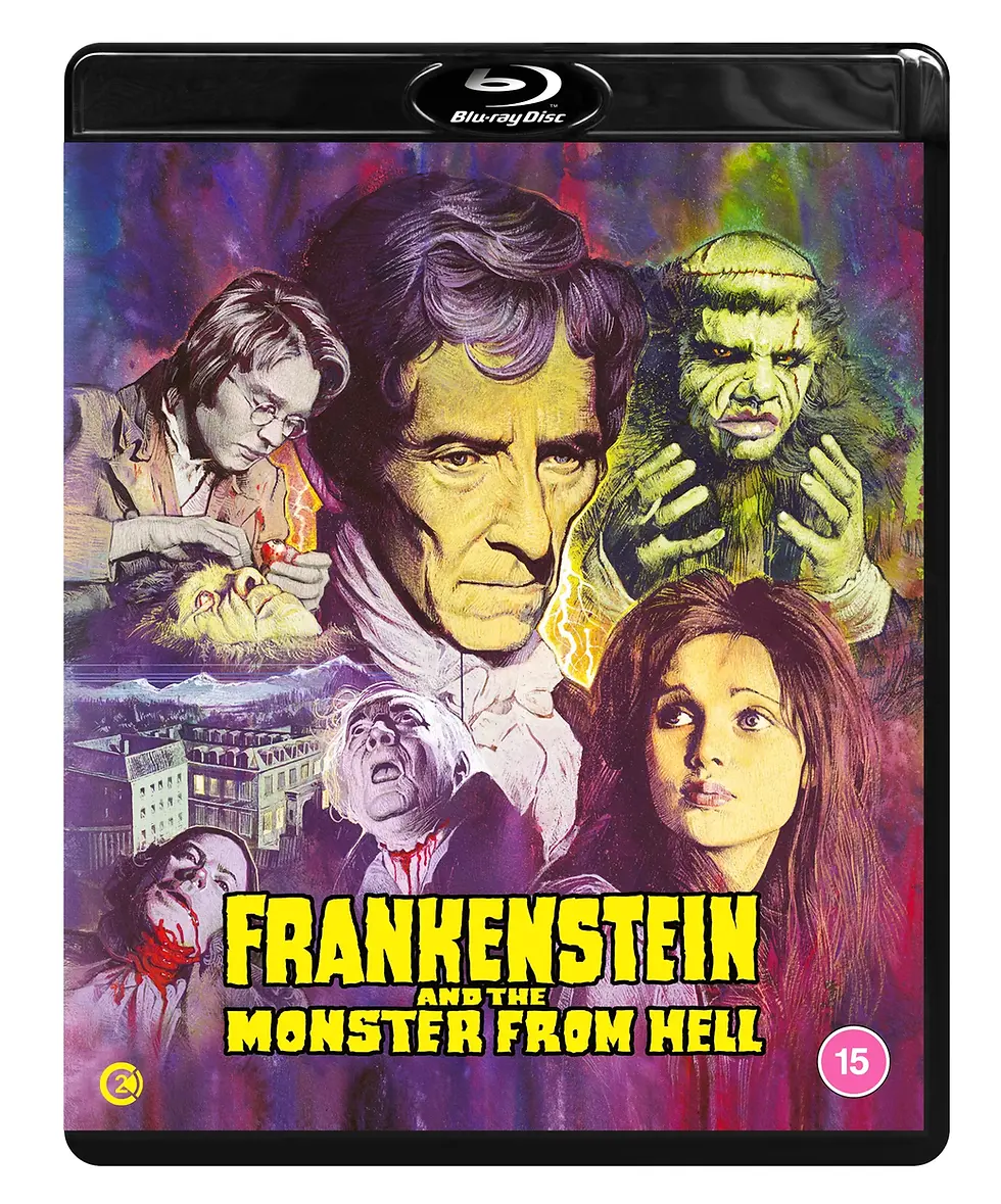 Front cover of Frankenstein and the Monster From Hell (UK) [Region B Blu-ray] | peakbooks.shop