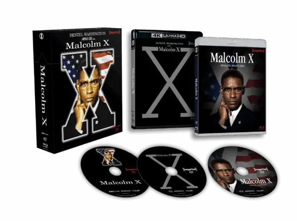 Box contents of Malcolm X (1992) Limited Edition Hardbox [4K Ultra HD + Blu-ray] | peakbooks.shop