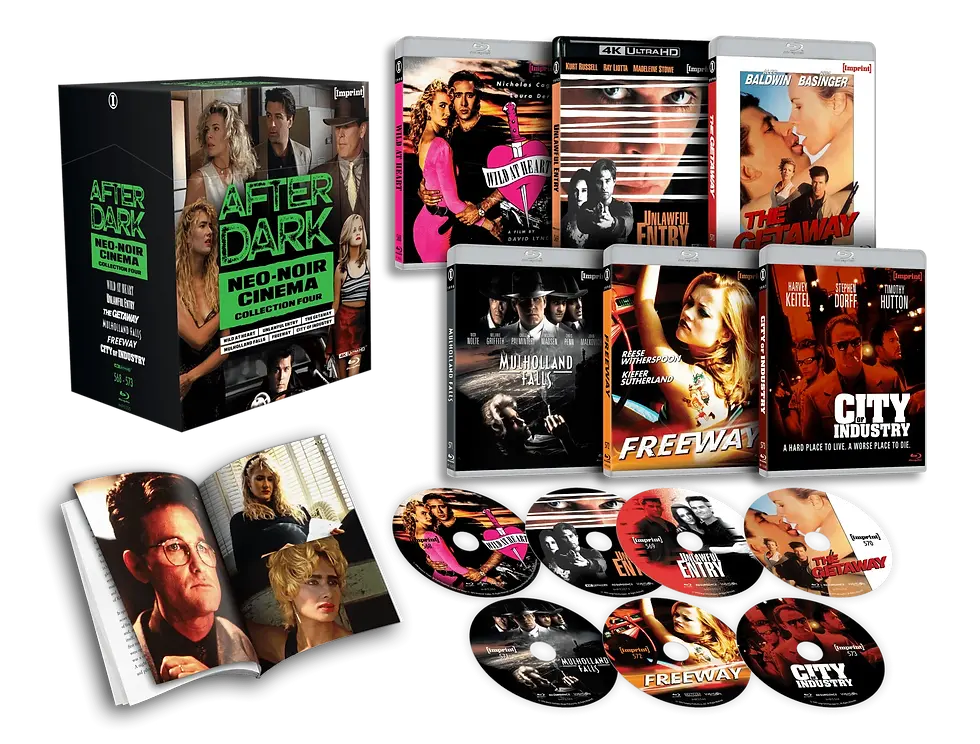 Box contents of After Dark: Neo-Noir Cinema - Collection Four LE Hardbox [4K Ultra HD + Blu-ray] | peakbooks.shop
