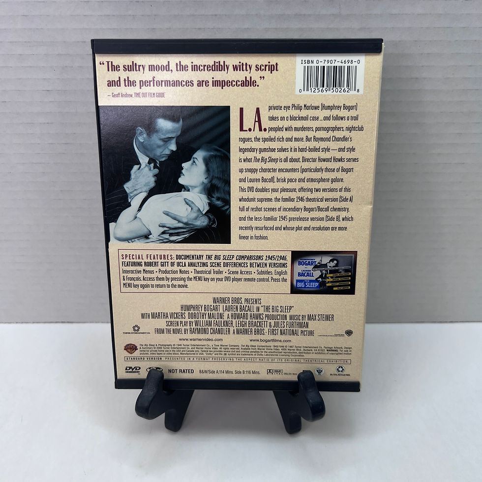 Back cover of Pre-Owned | The Big Sleep [DVD] w/o slip | peakbooks.shop