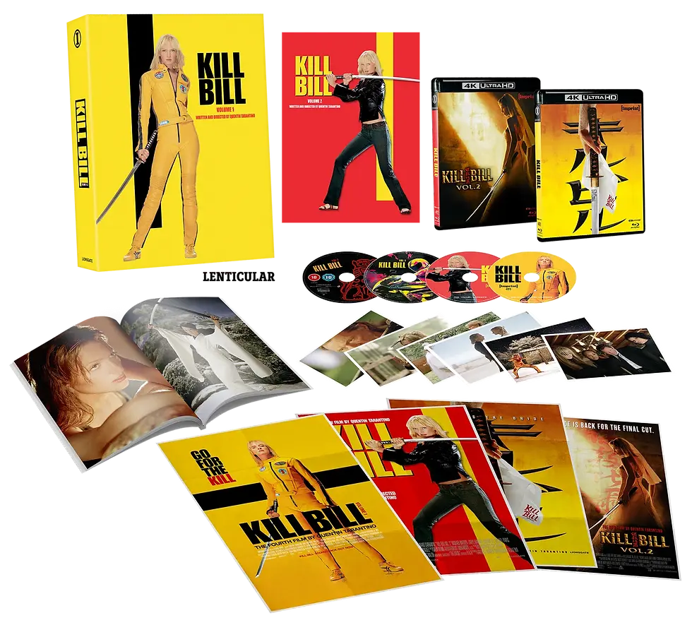 Box contents of Kill Bill: Volume 1 & 2 (2003 - 2004) Limited Edition [4K Ultra HD +Blu-ray] | peakbooks.shop