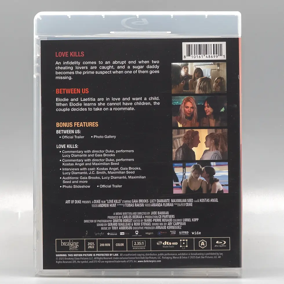 Thumbnail: Back case of Love Kills + Between Us [Blu-ray] | peakbooks.shop