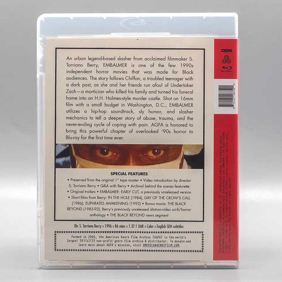 Thumbnail: Back case of Embalmer [Blu-ray] | peakbooks.shop