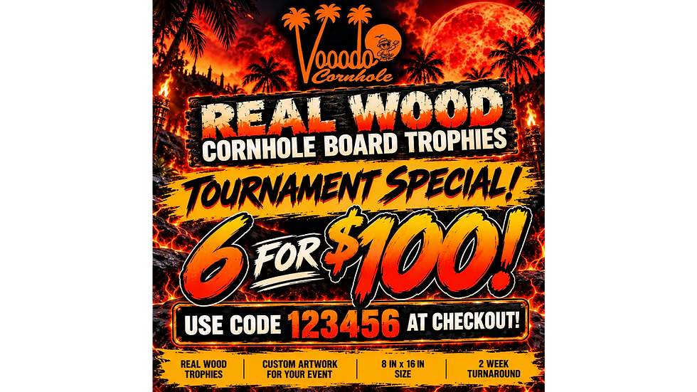 Thumbnail: Custom Real Wood Cornhole Board Trophies