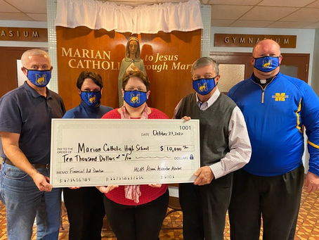 Marian Catholic Alumni Association Presents Donation to Alma Mater