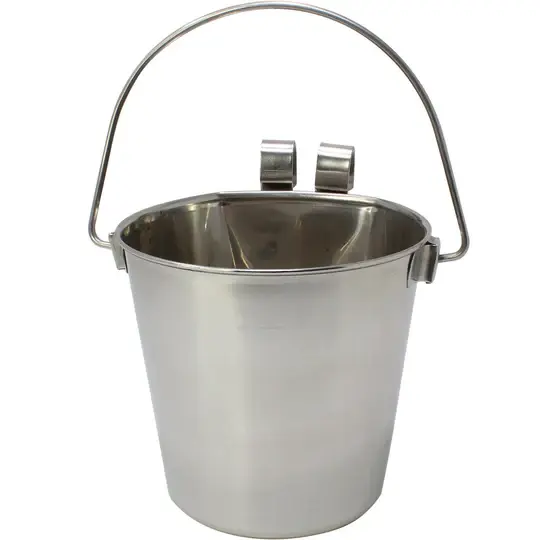 Stainless Steel Flat Sided Hook Bucket