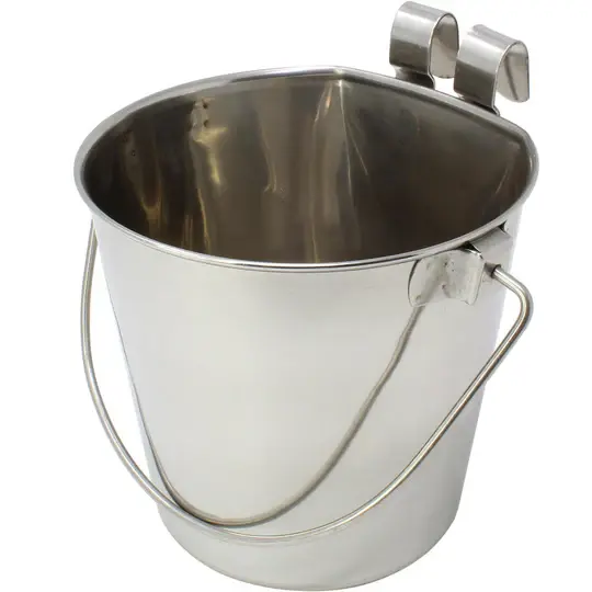 Stainless Steel Flat Sided Hook Bucket