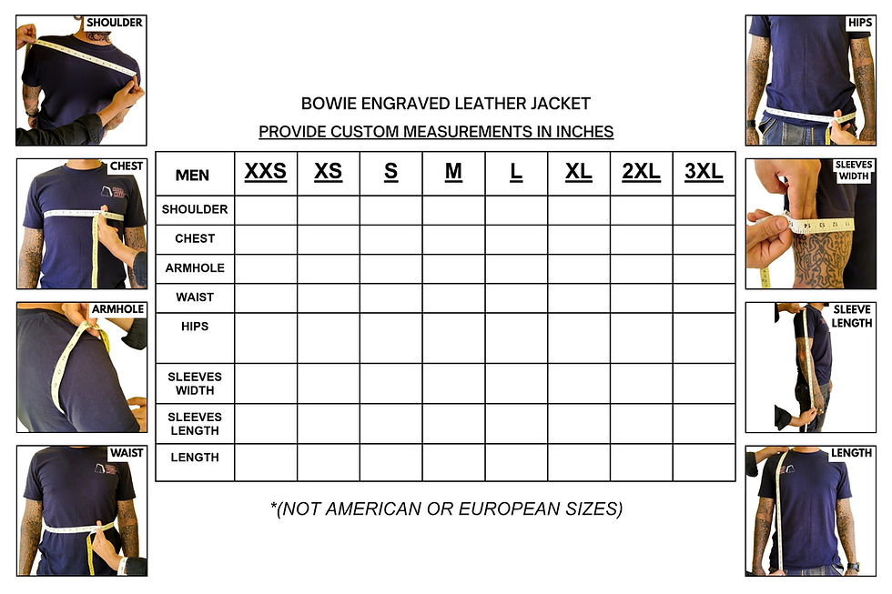 Thumbnail: Bowie - Exclusive Laser Engraved Leather Jackets for Men and Women