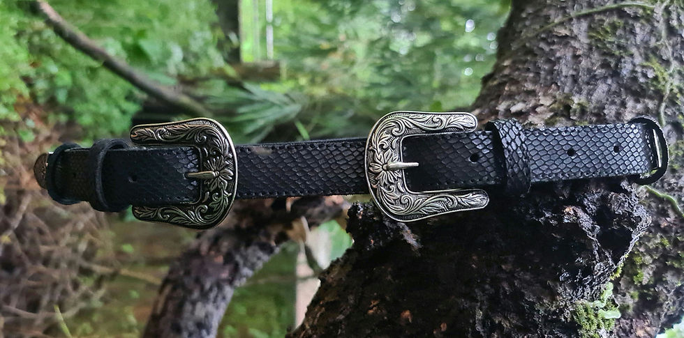 Thumbnail: Double Buckle Handmade Leather Belt