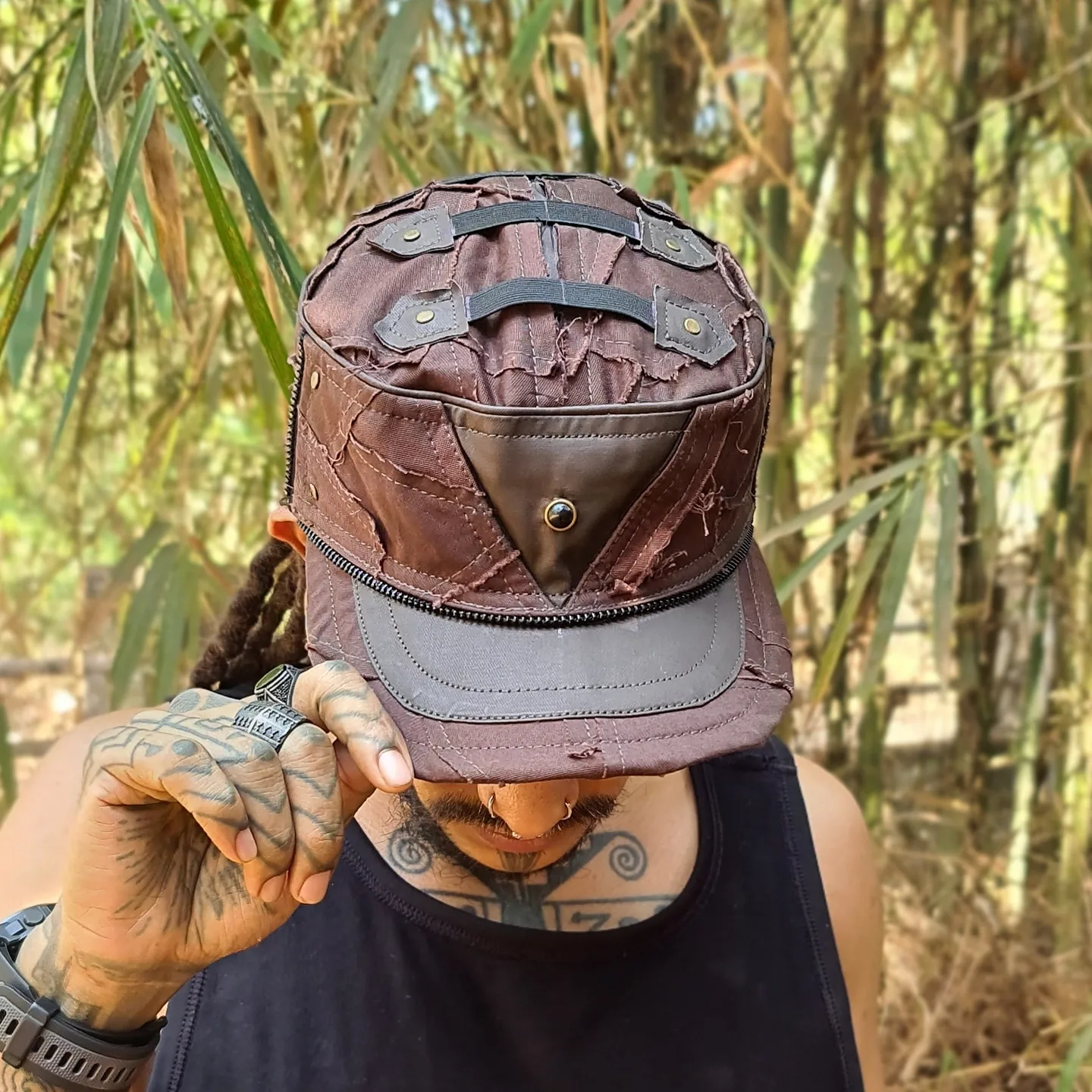 Top Crawler - Natural Distressed Fitted Cap