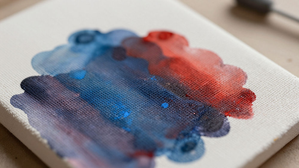 Cores de aquarela azul e vermelha
