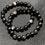 Thumbnail: Silver Obsidian Bead Bracelet