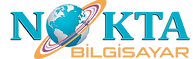 Nokta Bilişim logo: Dünya ve Nokta yazısı