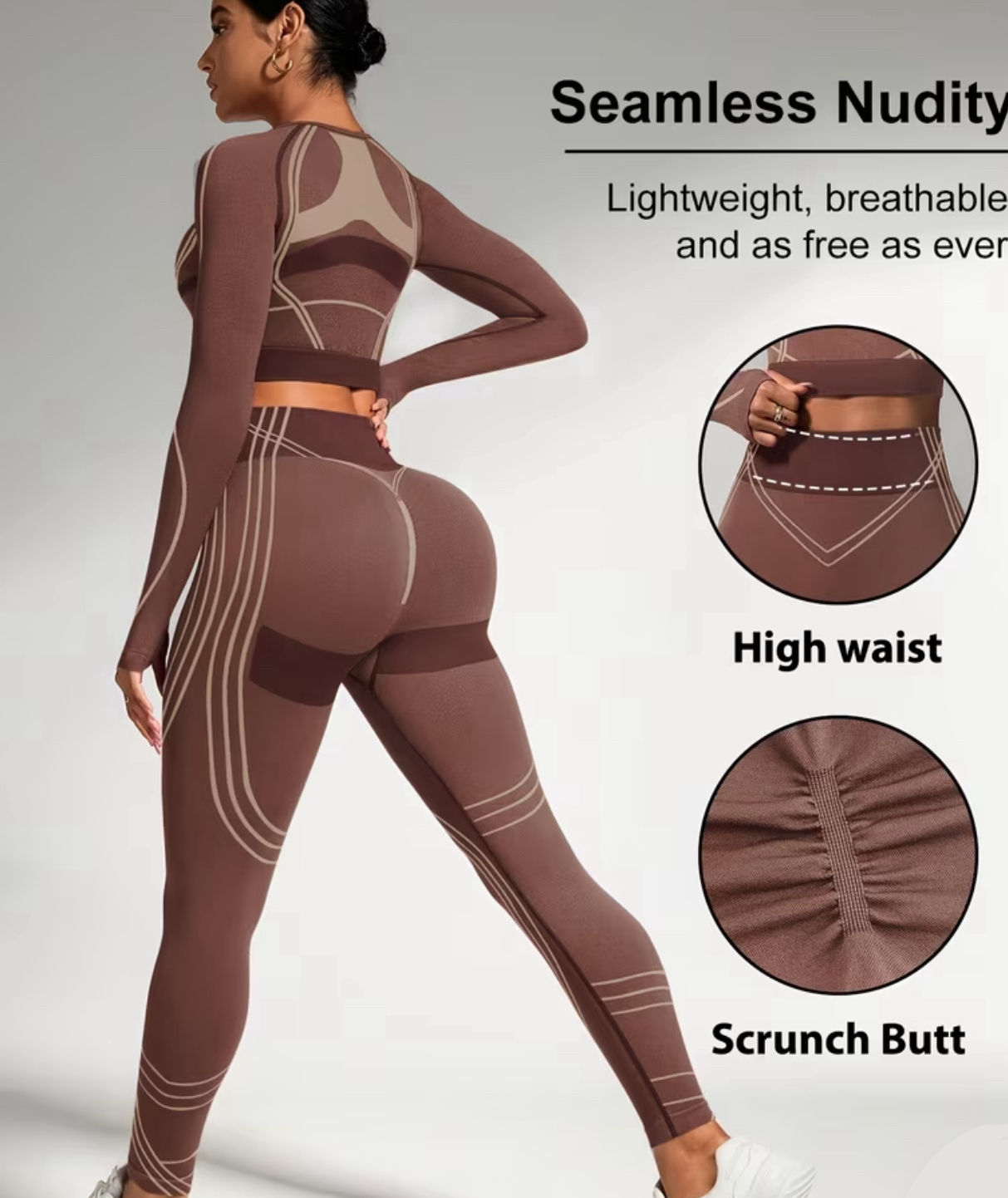 High-Waisted Seamless Yoga Long-Sleeve Set