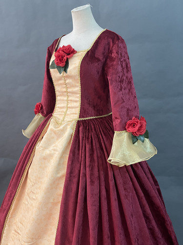 disney belle christmas dress P540 COSPLAY Belle Princess Christmas women dress costume with bow