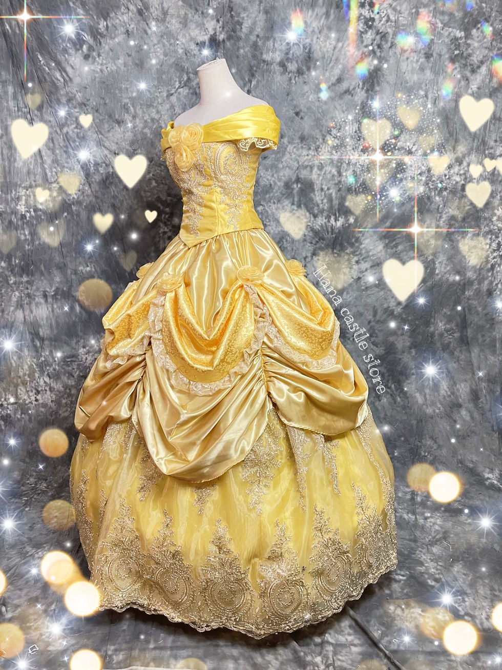 縮圖：Dreamy collection Belle Tale as old as time yellow and gold dress