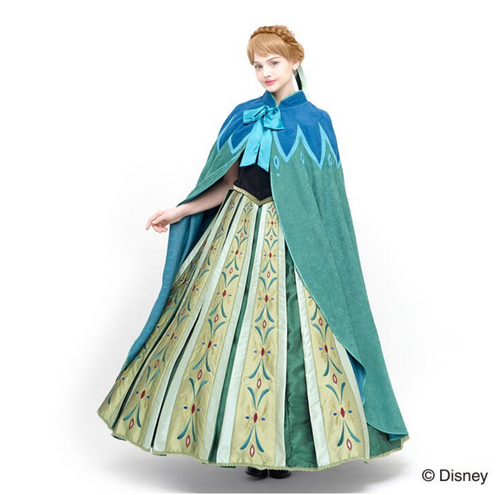 open lace back dress Frozen 2 Queen Anna Embroidered Cosplay Costume main image 1
