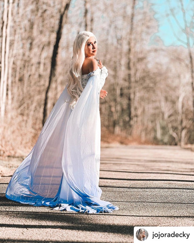 white elsa dress Ready to Ship Frozen 2 Cosplay Costume mp005306 The mini dress in soft Elsa Dress in Ivory Silk