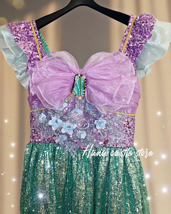 chinese dress ladies Deluxe Disney Princess Ariel The Little Mermaid Sequin Ballgown Tutu D –  EverAfterTutuCo main image 1