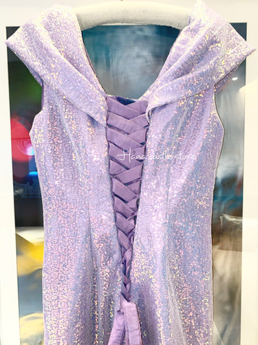 open lace back dress Colors 3237 Size 0,6 Lilac Prom Dress Sheer Lace A Line Long Sleeve Shimmer Slit Corset Formal Gown 6 / Lilac