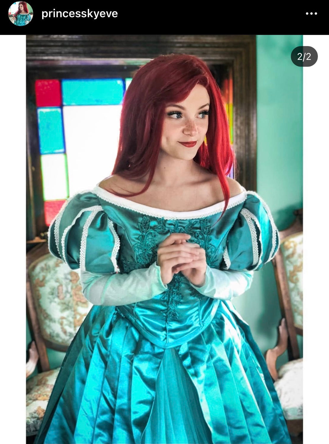 Disney Dreamy collection: Little mermaid Princess Ariel green embroidery dress