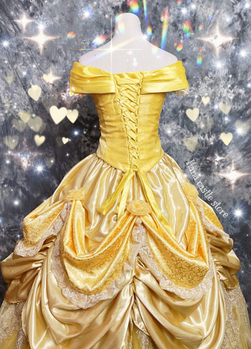 slim fit dress slacks Belle's Gold Dress Costume – Cosplayrr main image 0