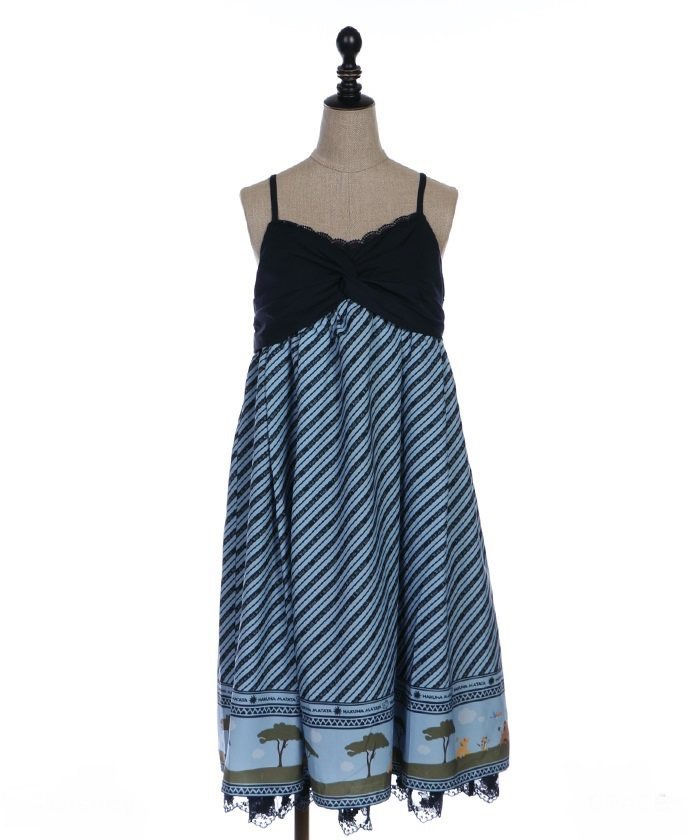 Thumbnail: Lion King Hakuna matata blue dress include fur collar 