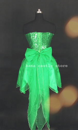 green emerald velvet dress Green 'Tinkerbell' Style Dress main image 0