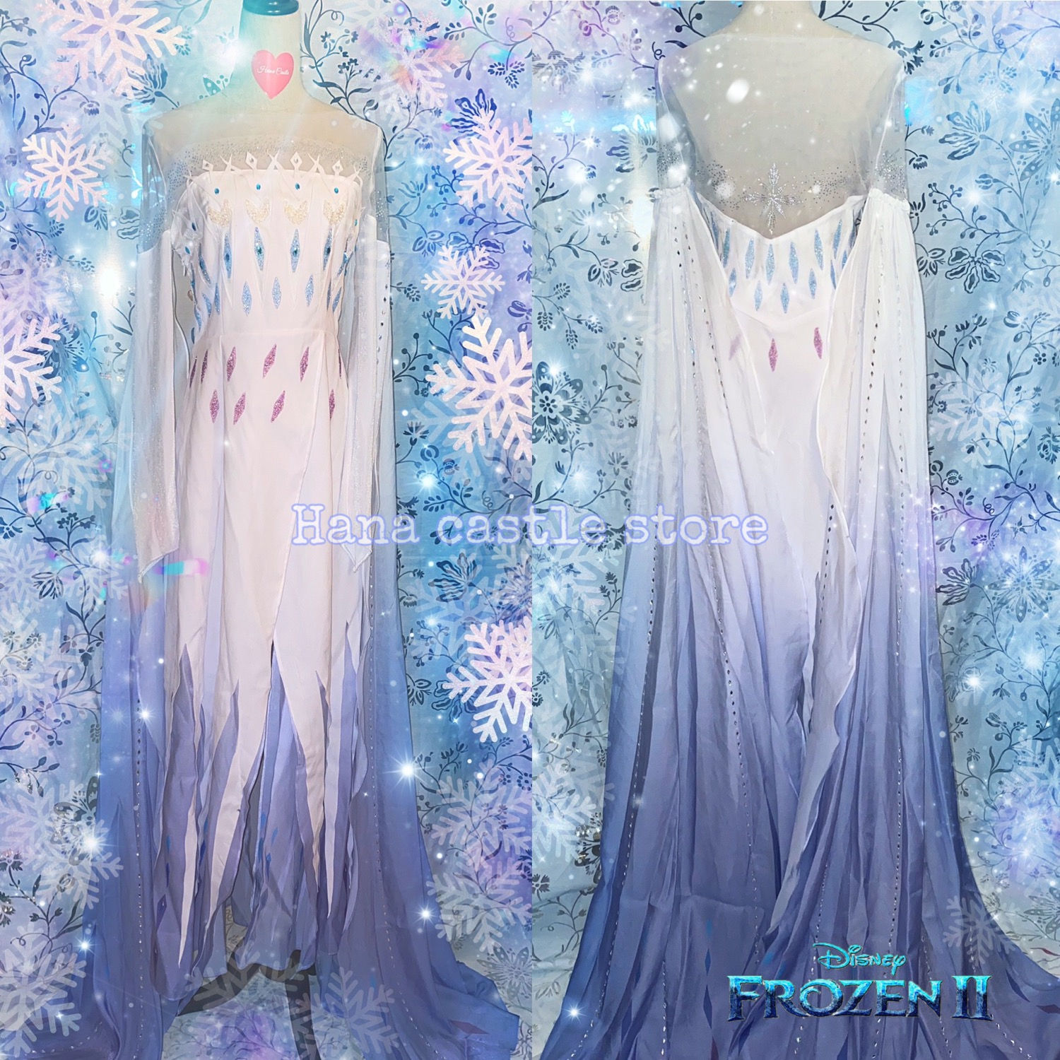 Disney Frozen 2 Elsa crystal white dress